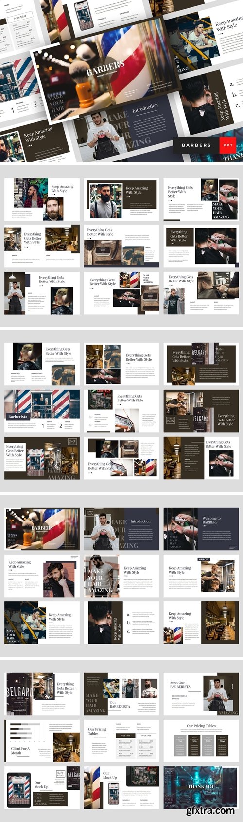 Barbers - Barbershop Powerpoint, Keynote and Google Slides Templates