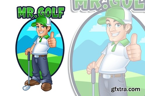 Mr.Golf Mascot Logo Character