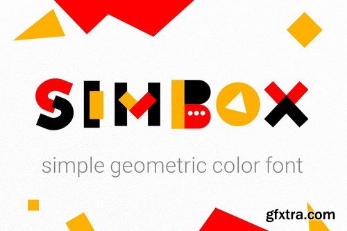 Simbox the font with color elements