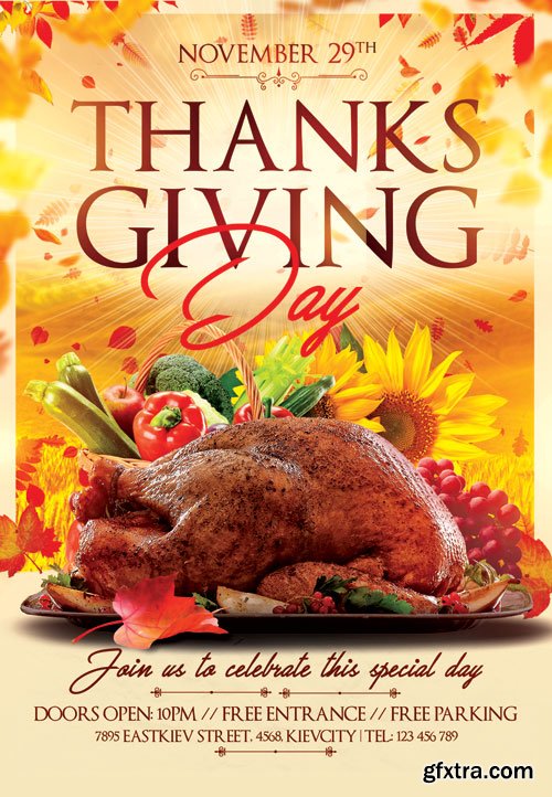 Thanksgiving day - Premium flyer psd template