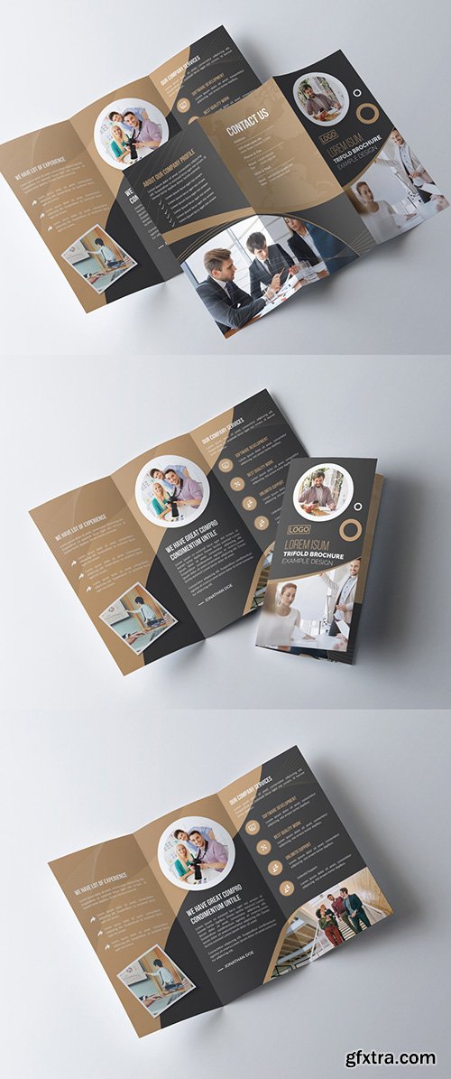 Tan and Dark Gray Business Brochure Layout 277926670