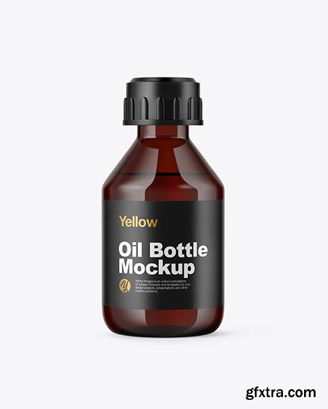 Amber Glass Bottle Mockup 48522