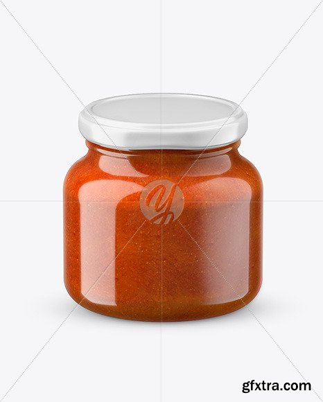 Glass  Red Hot Sauce Jar in Shrink Sleeve  48469