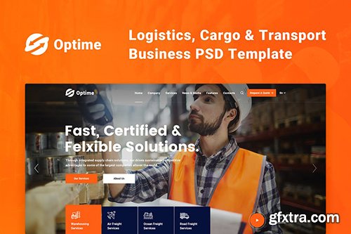 Optime - Logistics, Cargo & Transport PSD Template