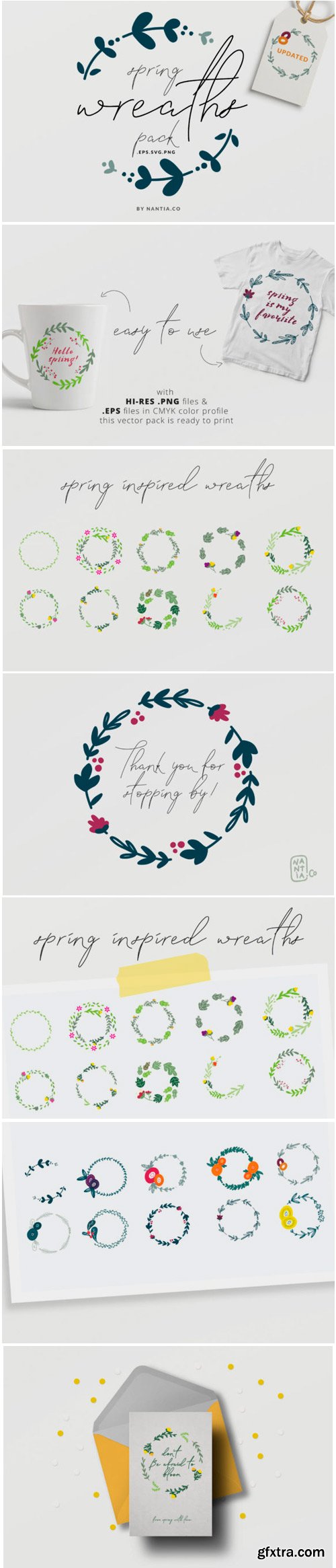 Spring Wreaths Vector Pack 1761512