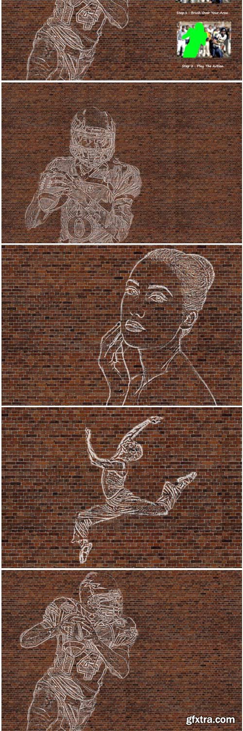 Chalk Drawing on Brick Wall - Ps Action 1760741