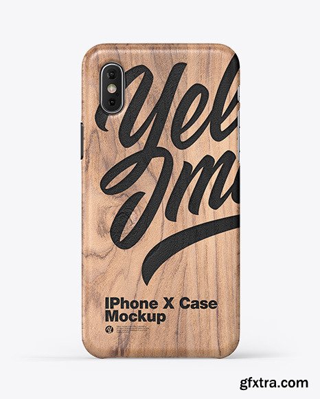 iPhone X Wooden Case Mockup 48475