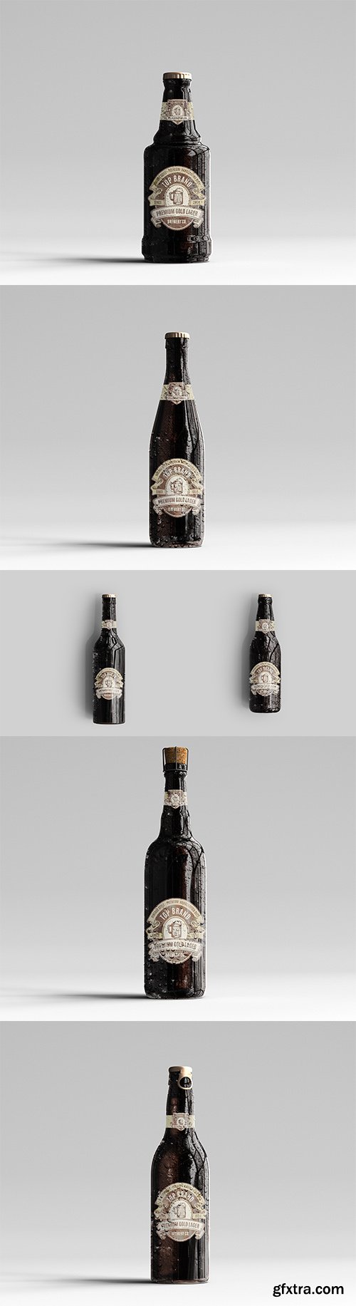 Amber Glass Beer Bottle Mockup Pack