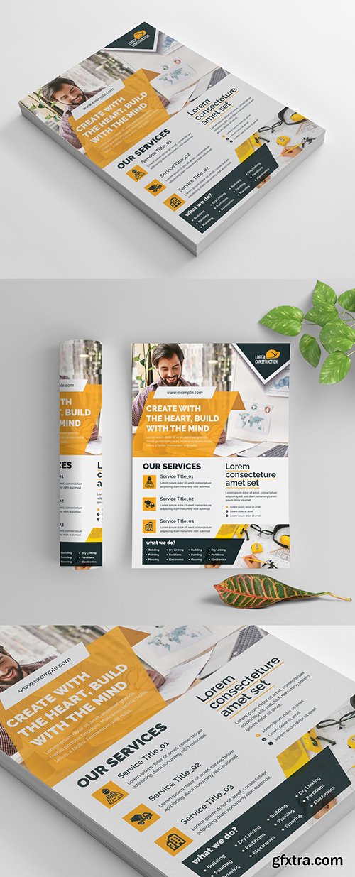 Clean Corporate Flyer Layout with Orange Accents 270464556