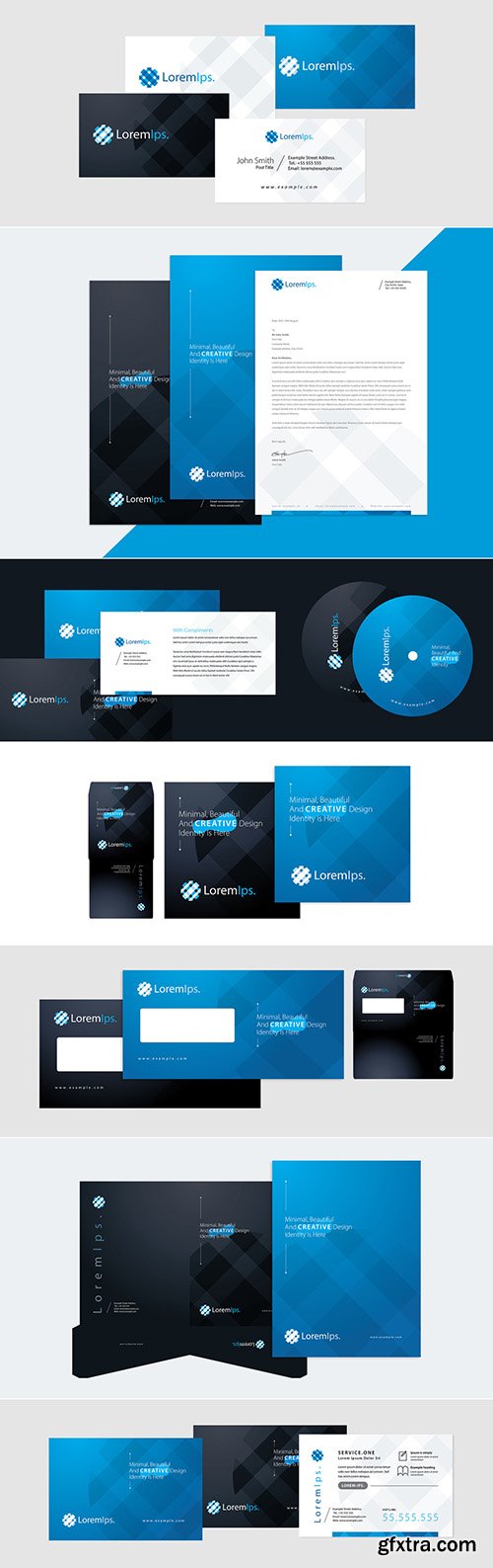 Corporate Identity Blue Business Stationery Layout 270656582