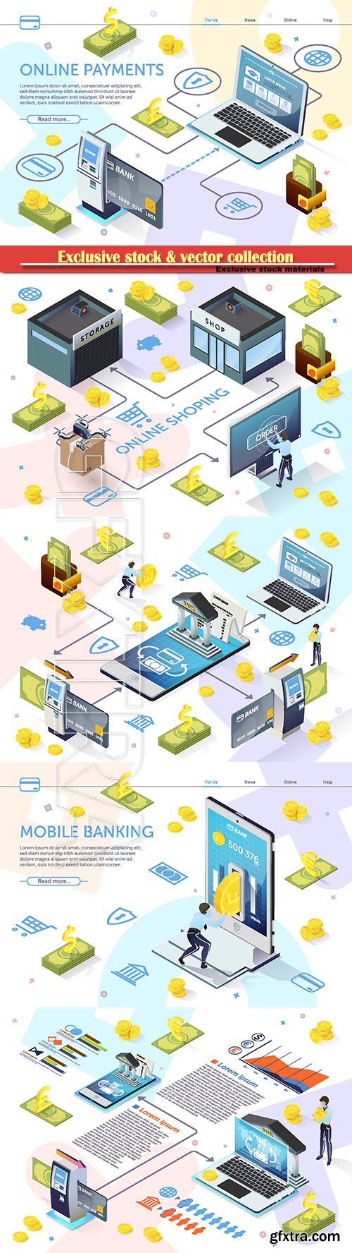 Online Banking, financial Services vector Illustration