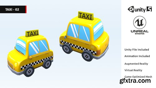 Cgtrader - Animated Cartoon Cute Vehicles Low Poly Pack - 01 AR VR Games Low-poly 3D model