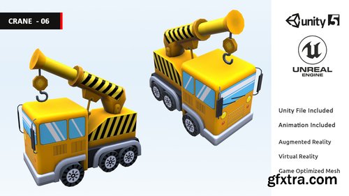 Cgtrader - Animated Cartoon Cute Vehicles Low Poly Pack - 01 AR VR Games Low-poly 3D model