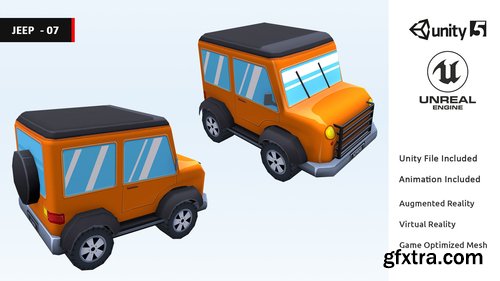 Cgtrader - Animated Cartoon Cute Vehicles Low Poly Pack - 01 AR VR Games Low-poly 3D model