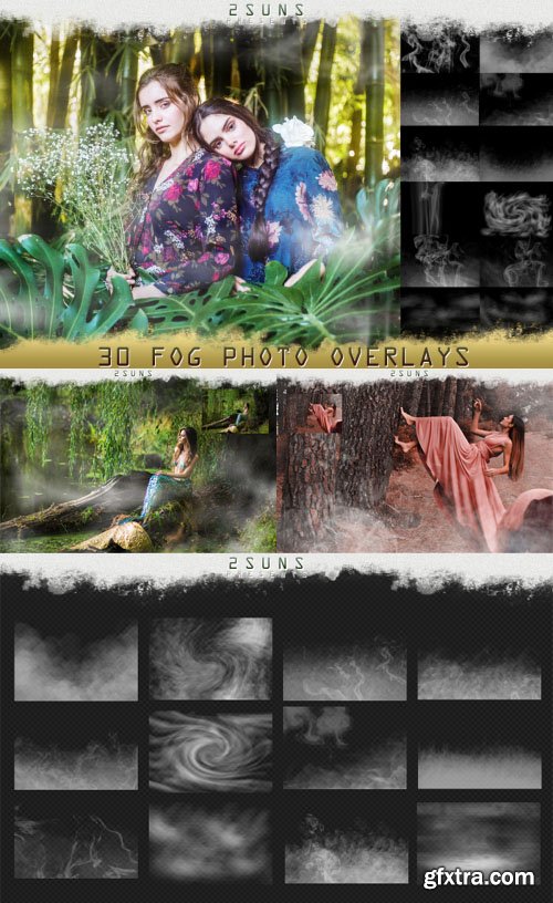 DesignBundles - 30 Fog, Smoke & Halloween Photoshop Overlays