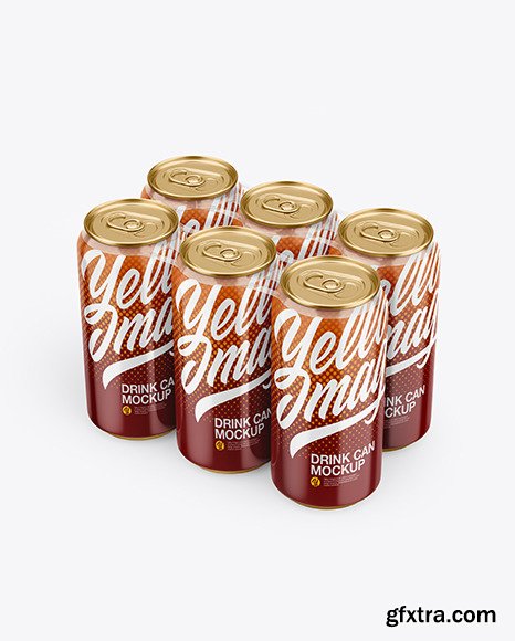 6 Glossy Cans Pack Mockup 48686