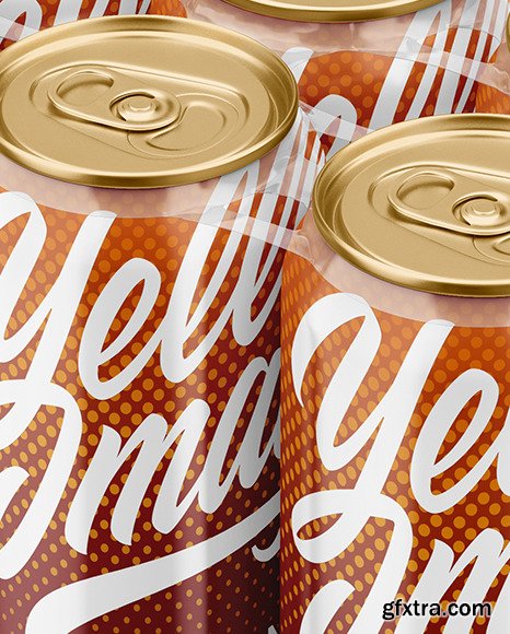 6 Glossy Cans Pack Mockup 48686