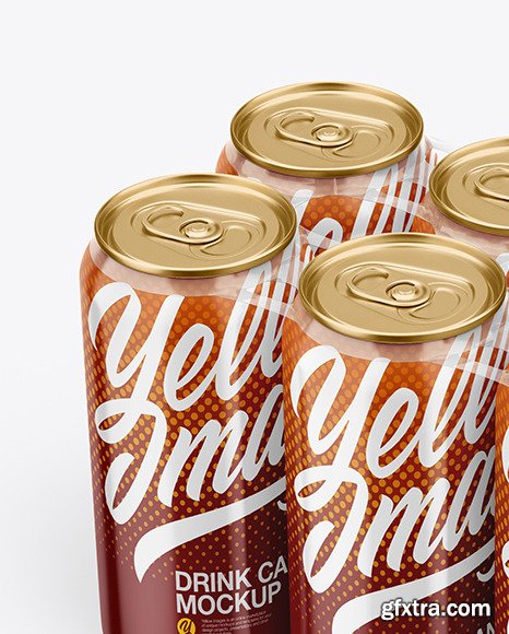 6 Glossy Cans Pack Mockup 48686