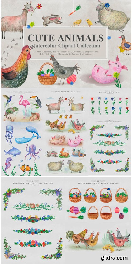 Cute Animals Watercolor Collection 1764680