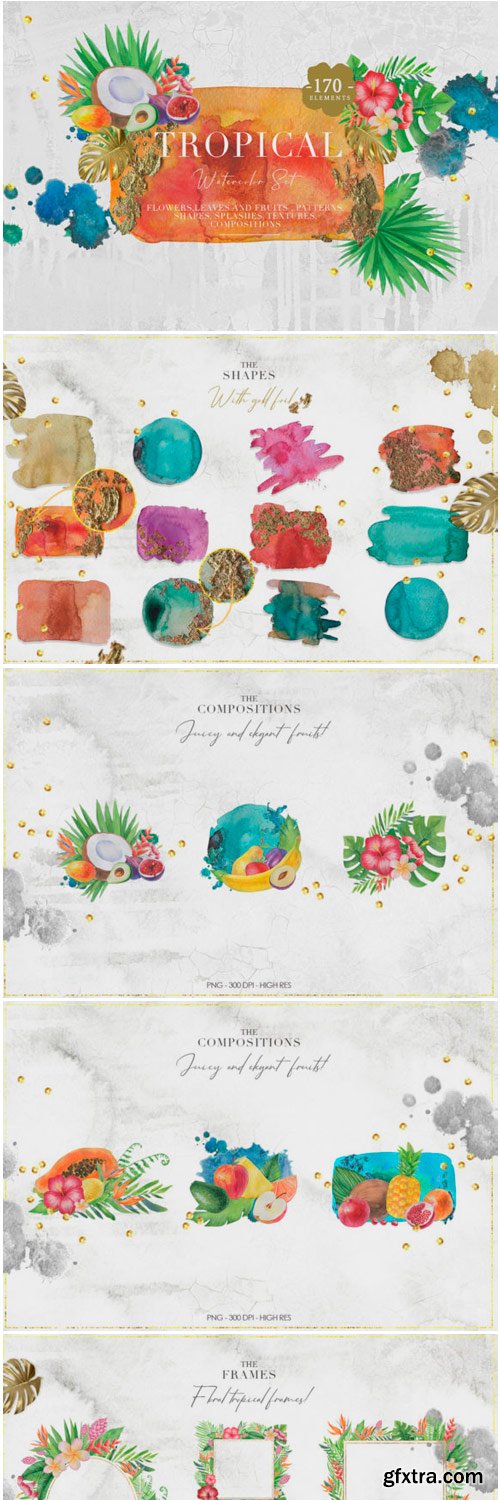 Tropical Watercolor Set 1764661