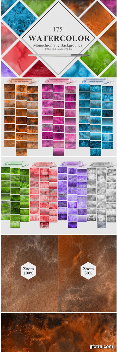 Monochromatic Watercolor Backgrounds 1764725