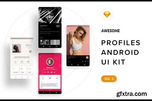 Android UI Kit - Profiles Vol. 3 (Sketch)