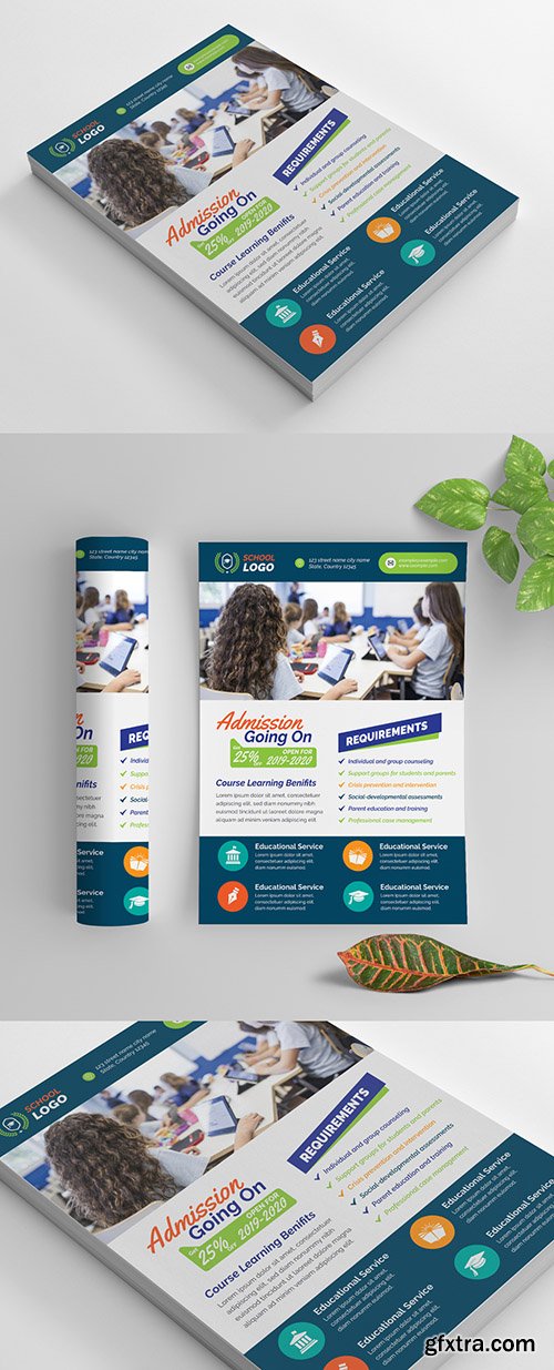 Multicolored School Flyer Layout 269583998