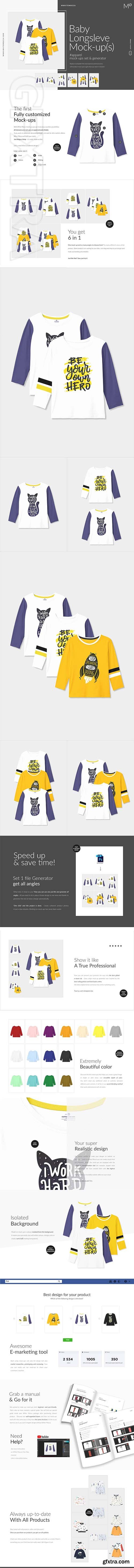 CreativeMarket - Baby Longsleeve Mock-ups Set 3902815