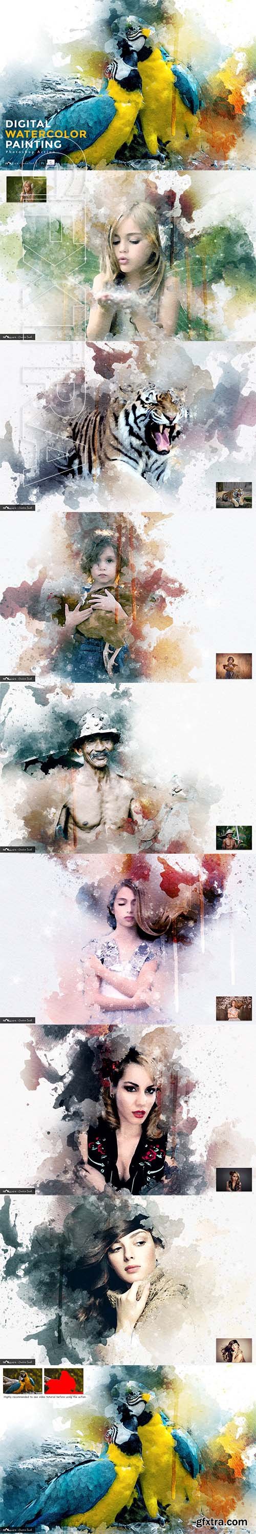 CreativeMarket - Digital Watercolor Painting 4061066