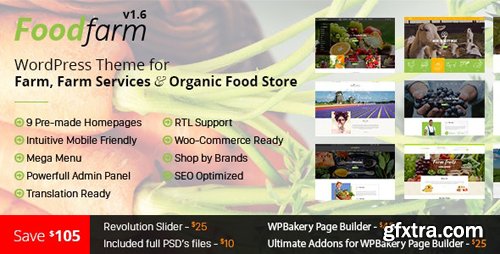 ThemeForest - FoodFarm v1.8.1 - WordPress Theme for Farm, Farm Services and Organic Food Store - 15359005