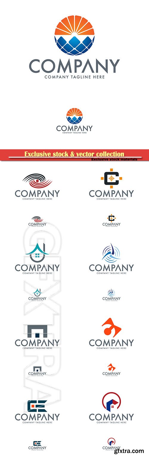 Logo vector template business set # 75