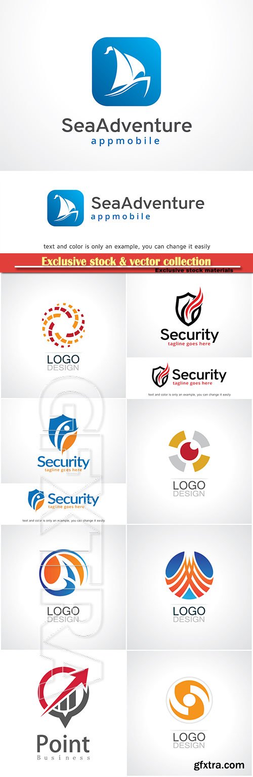 Logo vector template business set # 77