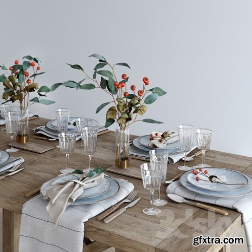 Tableware Rustic 3d Model