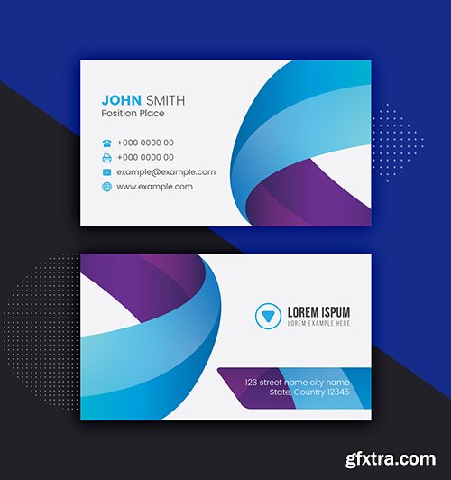 Blue and Purple Business Card Layout 281127335