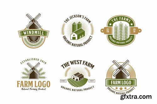 Set of Farm and Barn Logo Badge