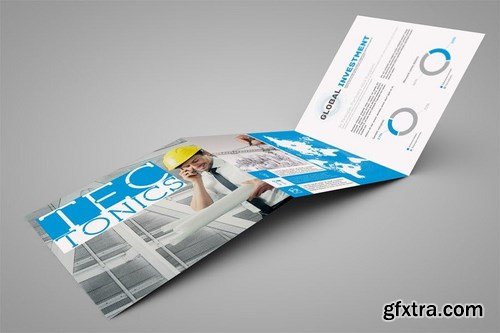 Square Trifold Brochure Mockup