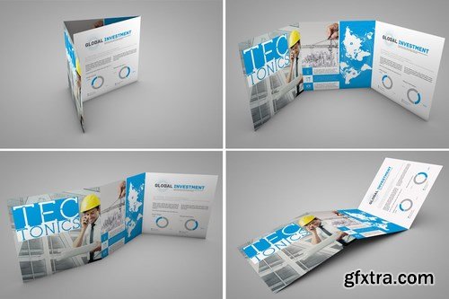 Square Trifold Brochure Mockup