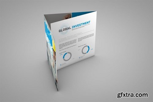 Square Trifold Brochure Mockup