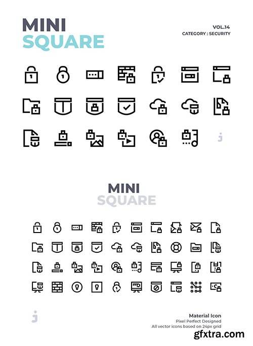 Mini square - 40 Security Icons