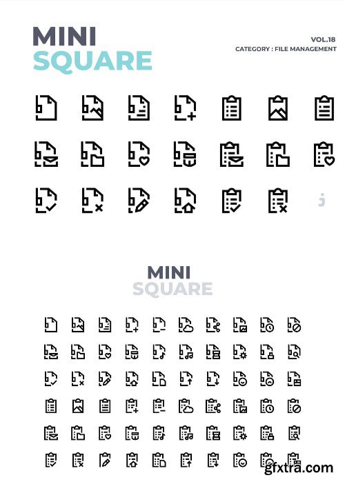 Mini square - 50 File Management Icons