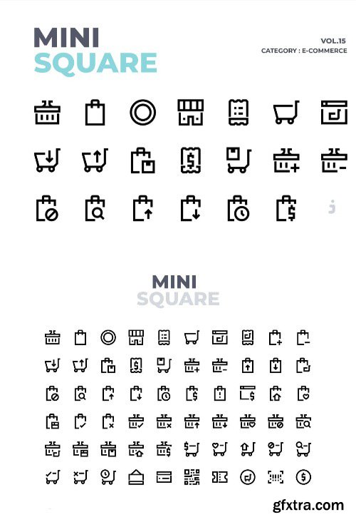 Mini square - 60 E-Commerce Icons