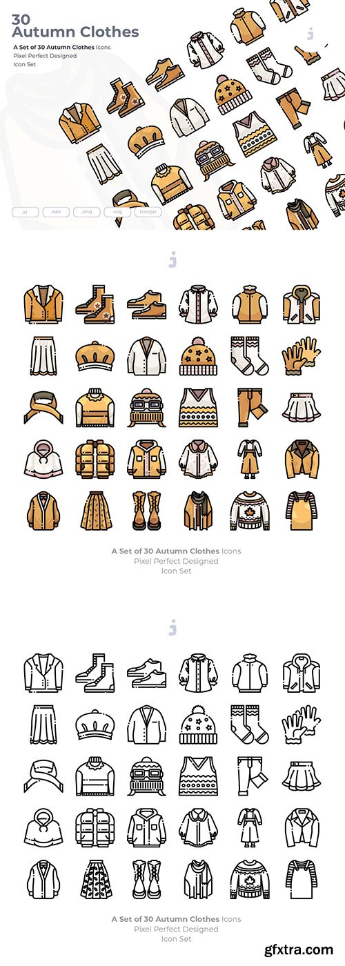 30 Autumn Clothes Icons