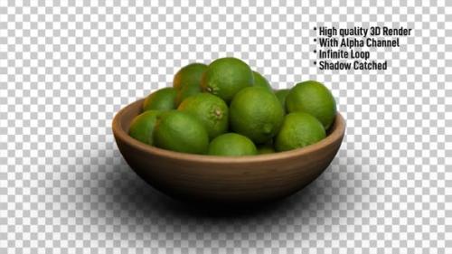 Udemy - Limes in bowl rotating - Fruits Rotate