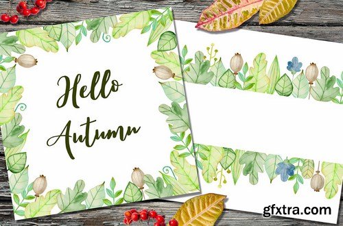 Fall Colors Watercolor Design Kit