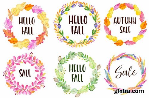 Fall Colors Watercolor Design Kit