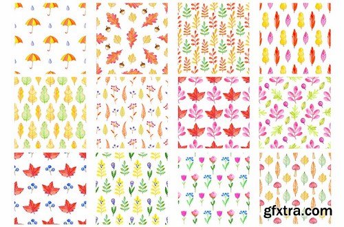 Fall Colors Watercolor Design Kit