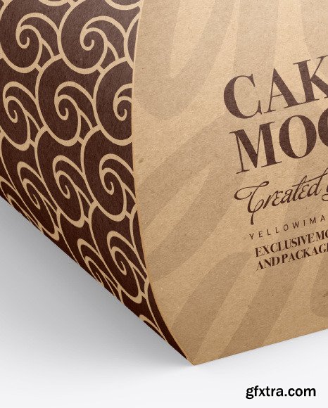 Kraft Cake Box Mockup 48787