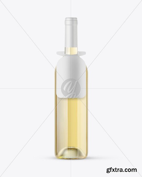 Clear Glass White Wine Bottle Mockup 48785