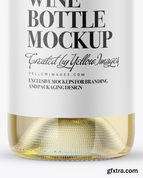 Clear Glass White Wine Bottle Mockup 48785