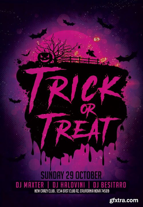 Trick or treat night - Premium flyer psd template